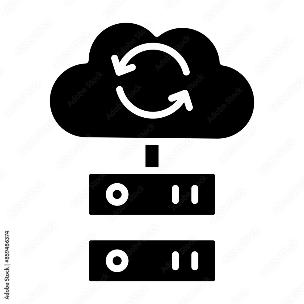 Synchoronization Vector Glyph Icon Synchoronization Vector Glyph Icon