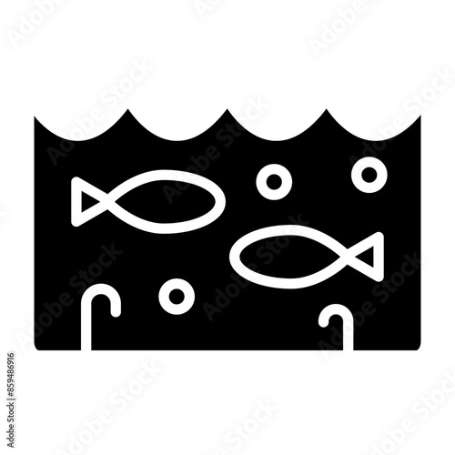 Underwater Vector Glyph Icon