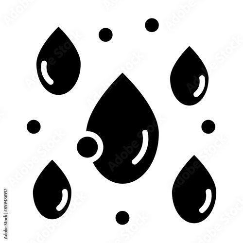 Raindrops Vector Glyph Icon