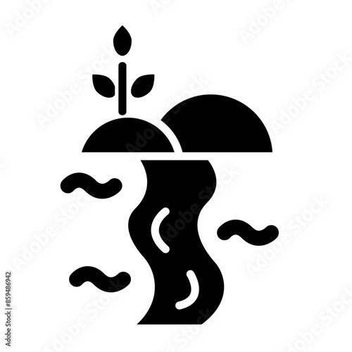 River Vector Glyph Icon