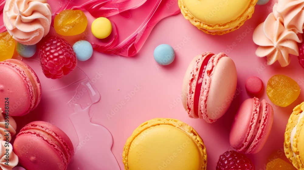 Colorful Macarons and Sweets