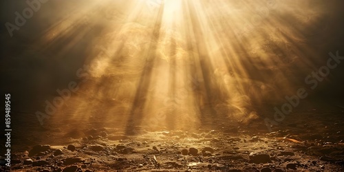 The First Commandment Revealed Through a Single Beam of Light. Concept Spiritual Insights, Divine Illumination, Sacred Truths