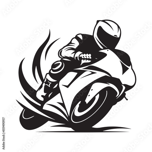 Motorcycle Race Vector Art, Icons, and Graphics. motorcycle in action. motorcycle on a white background