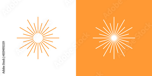Sun burst line vector firework spark starburst shine icon logo
