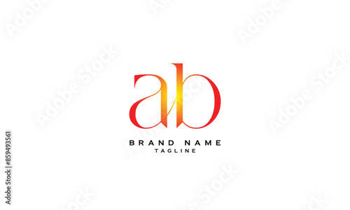 AHB, ABH, HAB, HBA, BHA, BAH, AB, BA, Abstract initial monogram letter alphabet logo design