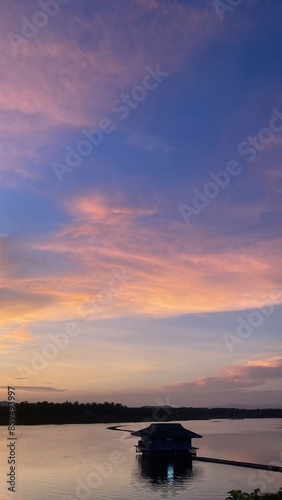 sunset over the lake