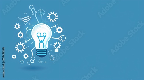 Light Bulb Idea with Abstract Technology Elements