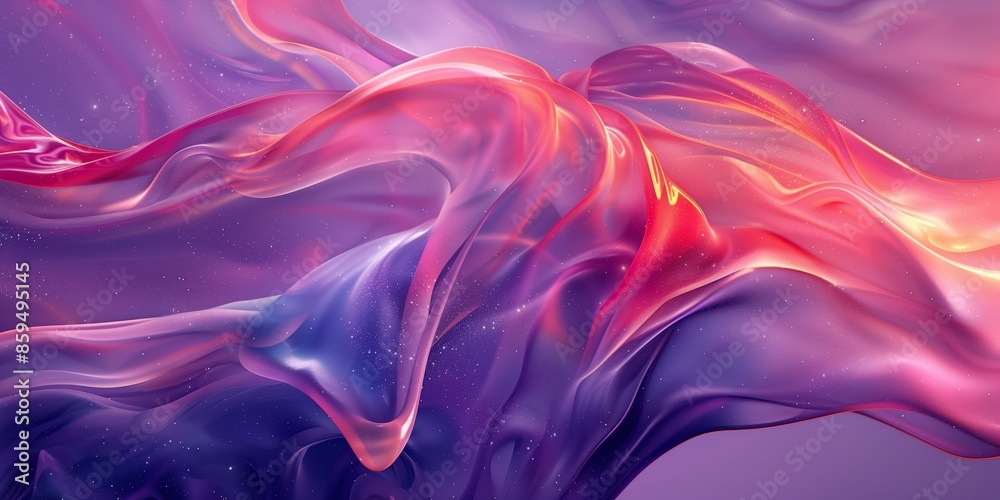 Obraz premium Abstract, background, wallpaper, vibrant curved shapes, smooth purple and pink gradient flow with soft textures