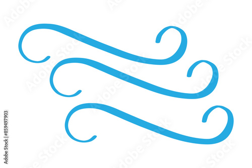 Swirling line, gust of wind or air motion doodle