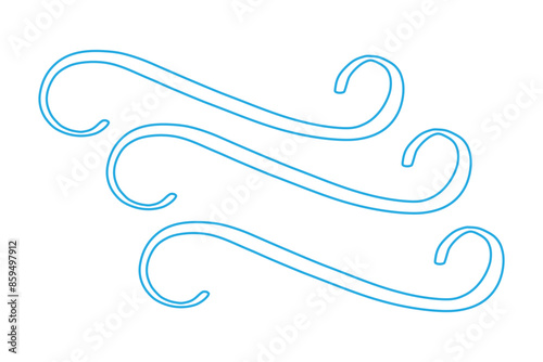 Swirling line, gust of wind or air motion doodle