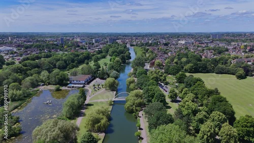 River Great Ouse Flowing Through Bedford Town in the UK 