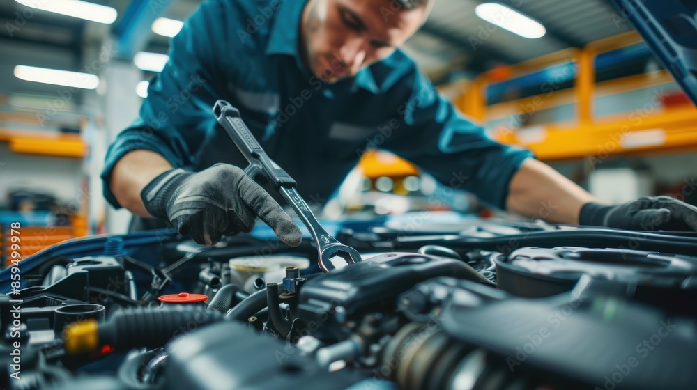 mechanic changing the engine mechanic changing the engine