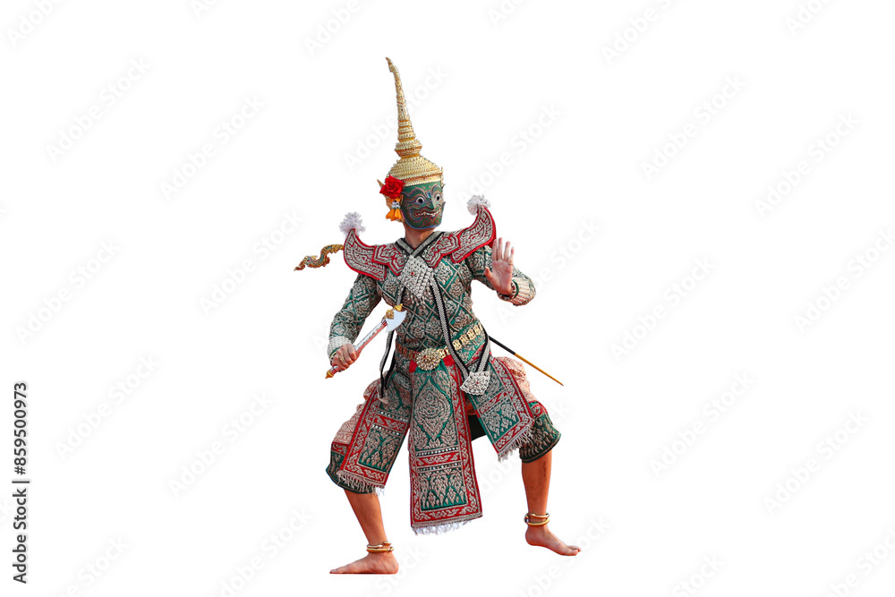 KHON THAI dancing performers of one of Thailand's most highly regarded dances.Tos-Sa-Kan actor in Thai Ramayana literature. Thai Ramayana literature actor (Thotsakan) Thailand.