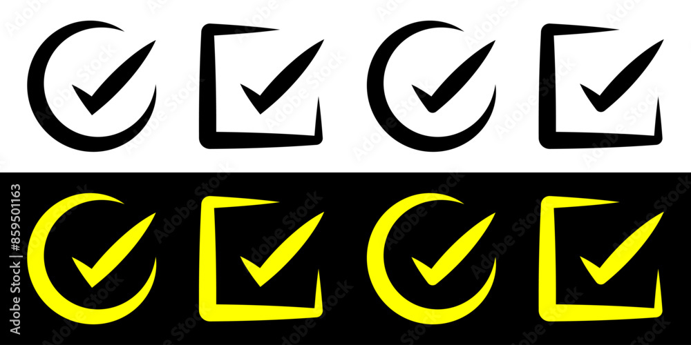 Check mark sign symbol. Checkbox icon. Check mark sign symbol. Checkbox icon.