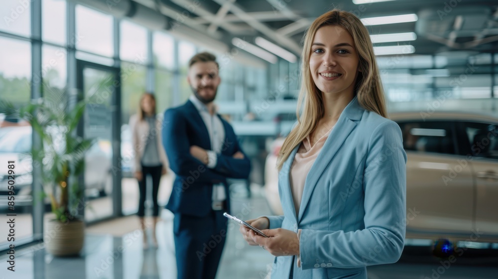 The confident businesswoman in office The confident businesswoman in office