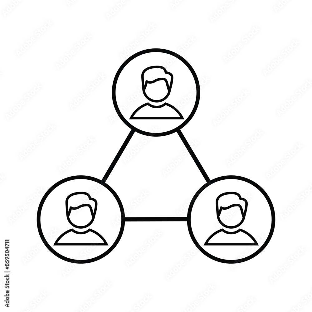 male connection. three men in a connected circle. outline design style. Suitable for reports, presentations, collaboration, performance. etc. icon design template male connection. three men in a connected circle. outline design style. Suitable for reports, presentations, collaboration, performance. etc. icon design template