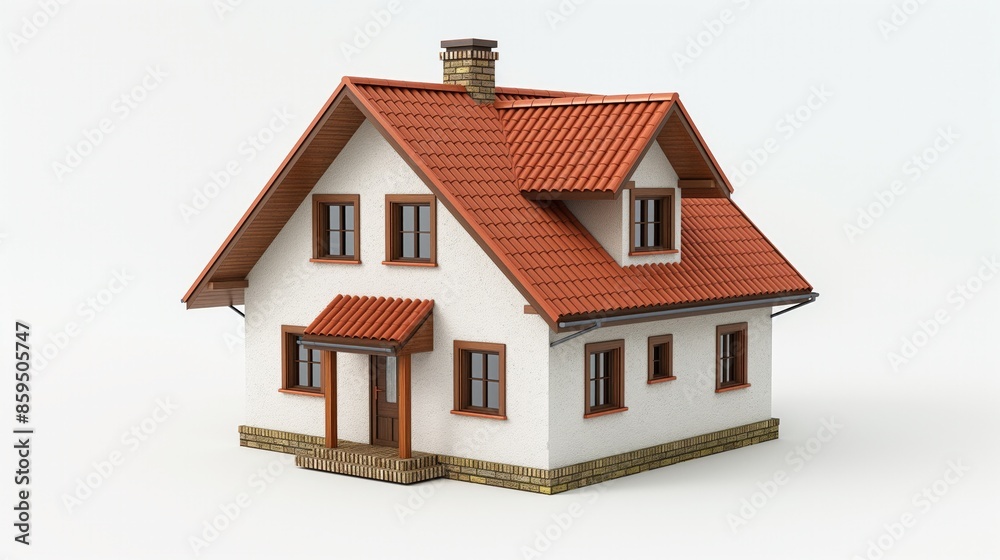3d render of house on white background. 3d render of house on white background.