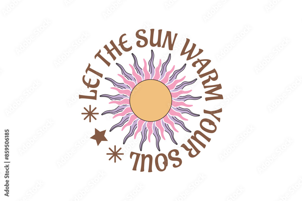 Fototapeta premium Boho Celestial Sun Quotes Design T shirt, Vector EPS Editable Files, Celestial Motivational Quotes Designs