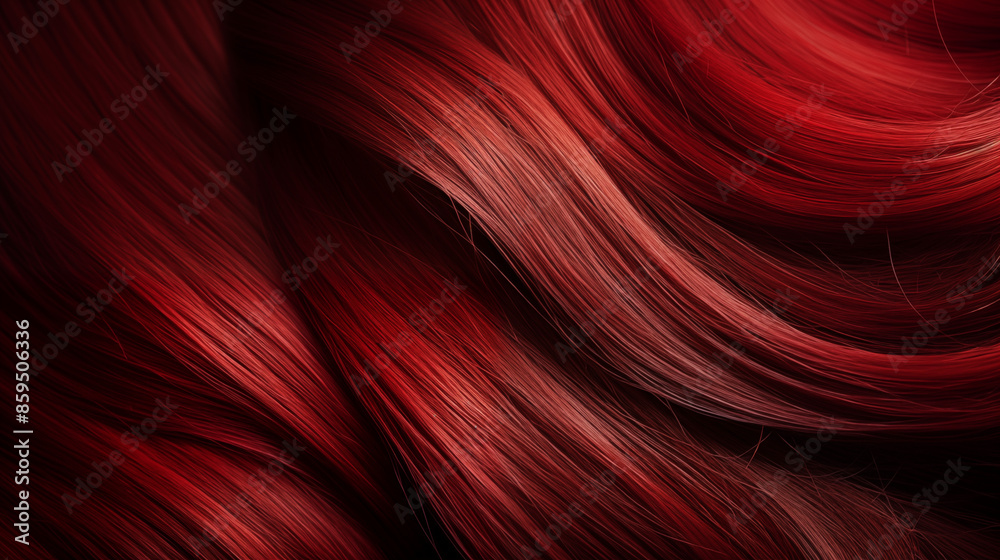 Close-up of Silky Red Hair, Rich and Vibrant Texture Close-up of Silky Red Hair, Rich and Vibrant Texture