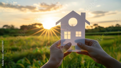 The paper house at sunset