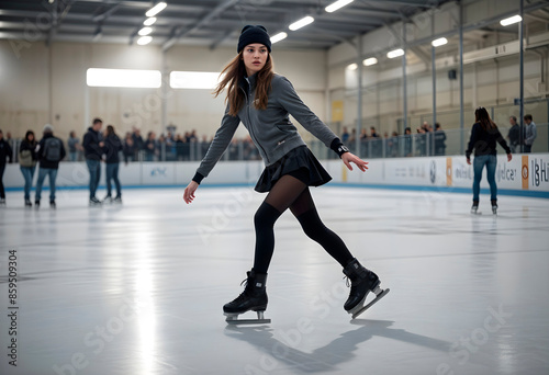 woman ice skating
