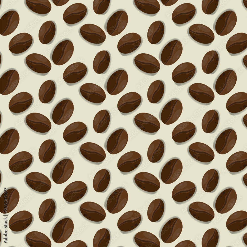 realistic coffee beans seamless pattern background realistic coffee beans seamless pattern background