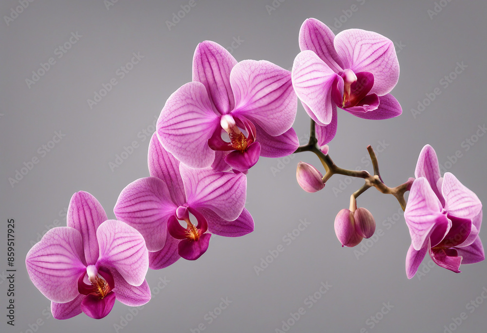 Pink orchid flowers branch isolated on transparent background Pink orchid flowers branch isolated on transparent background