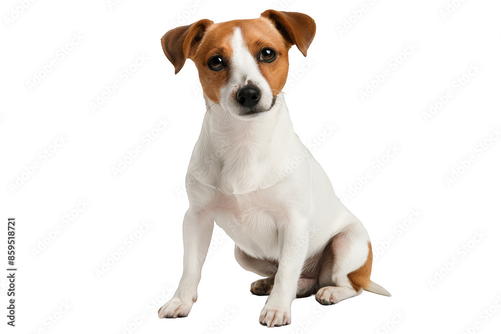 Sitting Jack Russell dog on a transparent background Sitting Jack Russell dog on a transparent background