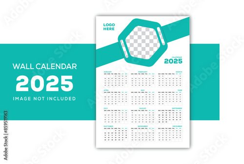 Custom wall calendar design template for 2025 and with creative 2025 calendar layout.