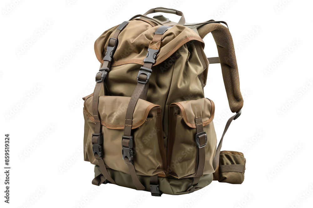 Hiking backpack in retro style on a transparent background Hiking backpack in retro style on a transparent background