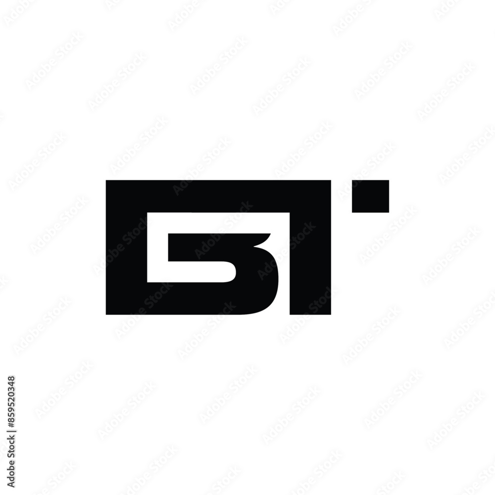 Letter BT Geometric Simple Modern Business Creative Design Template Letter BT Geometric Simple Modern Business Creative Design Template
