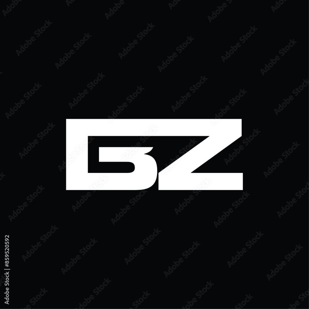 Initial BZ Monogram Geometric Business Creative Design Initial BZ Monogram Geometric Business Creative Design