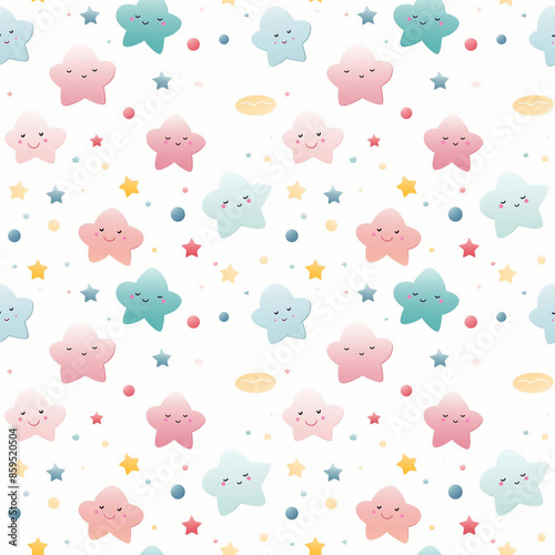 seamless background with stars cloud and elements