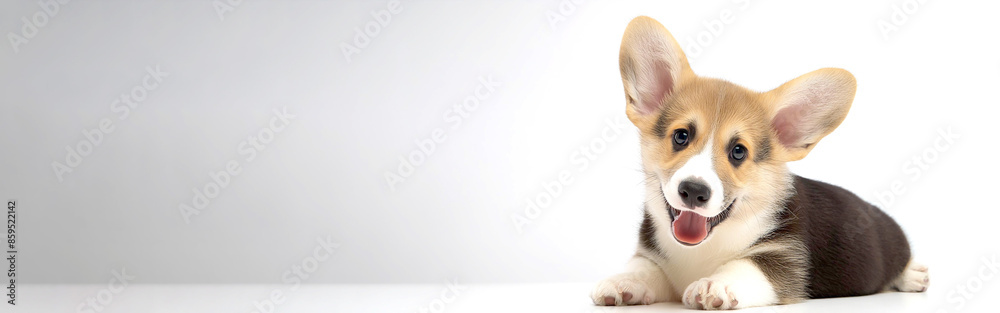 Welsh Corgi Pembroke vor weissem Hintergrund Welsh Corgi Pembroke vor weissem Hintergrund