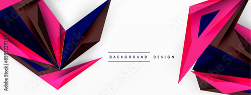 Minimal geometric abstract background. Low poly dynamic triangle design. Trendy techno business template for wallpaper, banner, background or landing