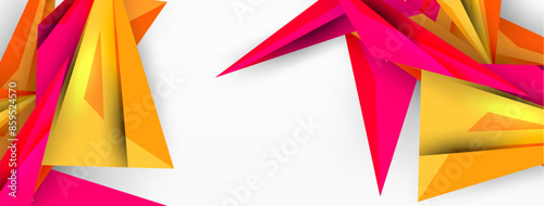 Minimal geometric abstract background. Low poly dynamic triangle design. Trendy techno business template for wallpaper, banner, background or landing