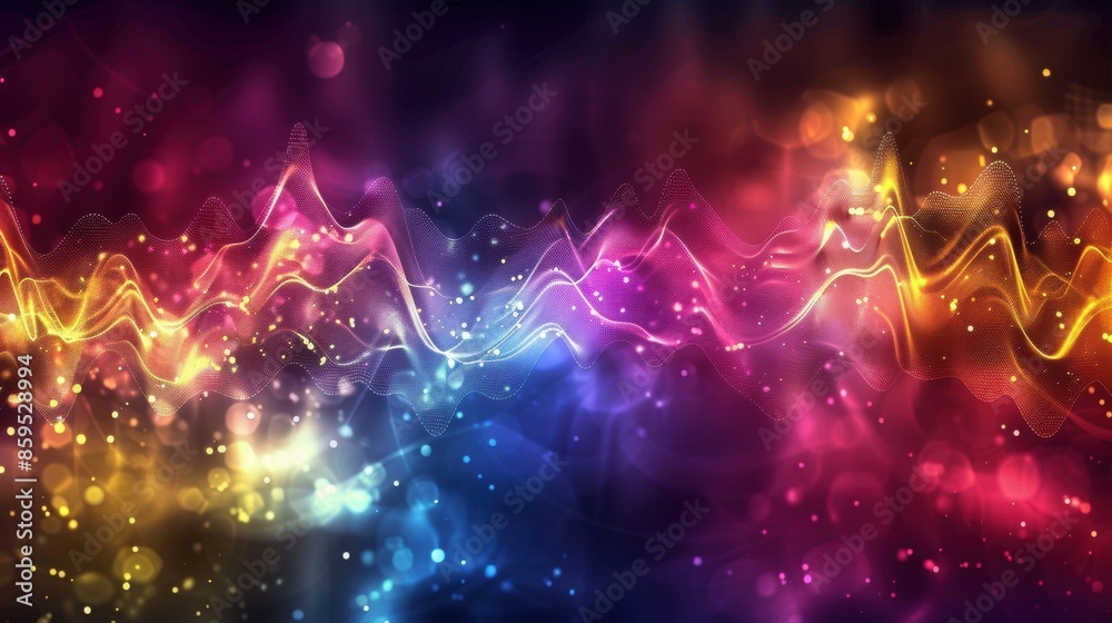 Obraz premium Colorful digital sound wave 