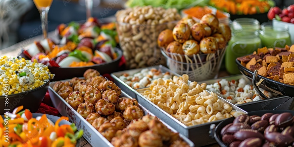 Snack table for the football party. Snack table for the football party.
