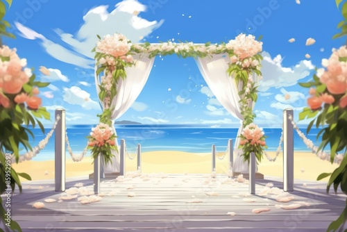 Beachside Wedding Ceremony Setup © Muh