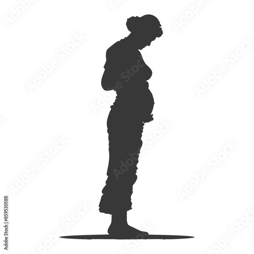 Pregnant Woman Silhouette: Profile of Motherhood, Expectation & Introspection.