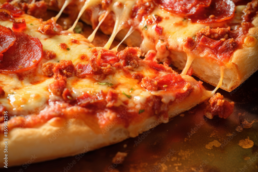 Close up view of fresh pizza Close up view of fresh pizza