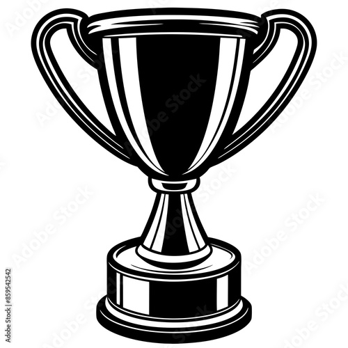  Realistic golden trophy or sport cup on stand on white background