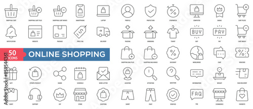 Online Shopping Icon Collection Set. Easy To Use, Easy To Edit And Simple Line Vector Icons.
