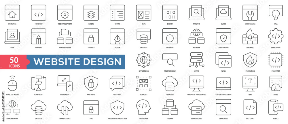 Website Design Icon Collection Set. Easy To Use, Easy To Edit And Simple Line Vector Icons. Website Design Icon Collection Set. Easy To Use, Easy To Edit And Simple Line Vector Icons.