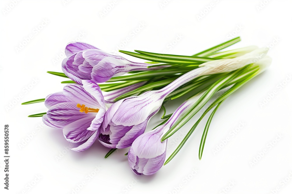 Fototapeta premium Crocus Isolated on White Background. Beautiful Crocus Flower