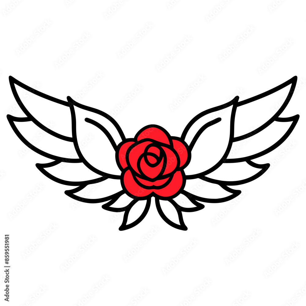 Obraz premium red rose with a heart