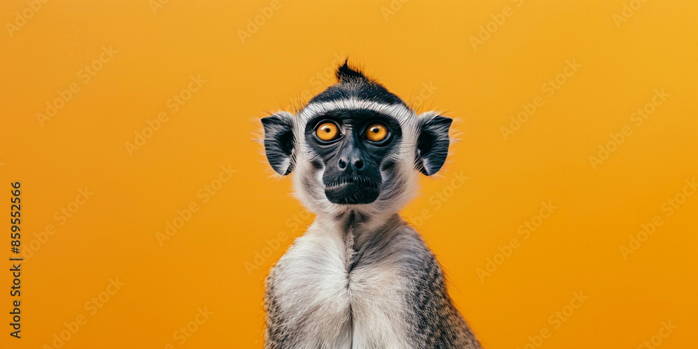 Vervet Monkey Cartoon 3D Isolated On White Background Vervet Monkey Cartoon 3D Isolated On White Background