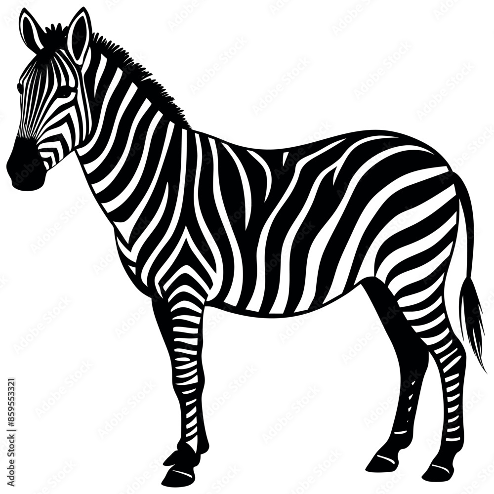Obraz premium zebra silhouette vector illustration Design on a white background