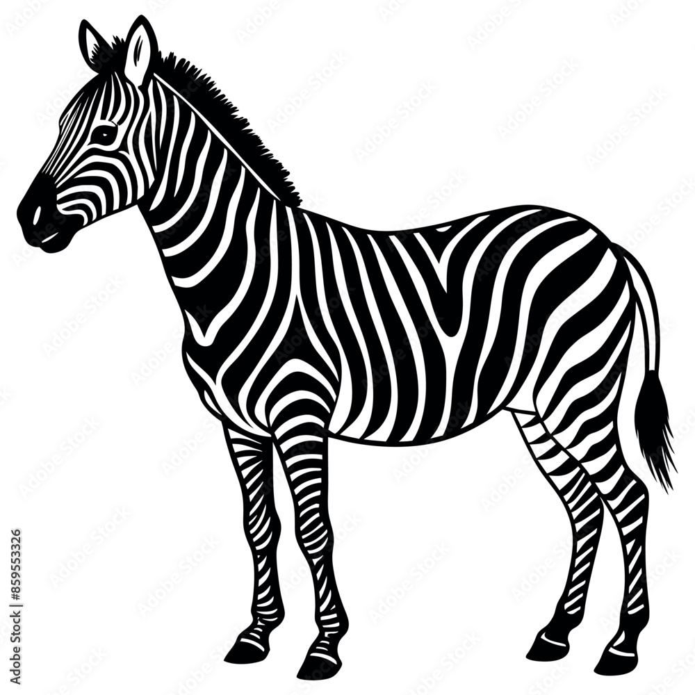 Fototapeta premium zebra silhouette vector illustration Design on a white background