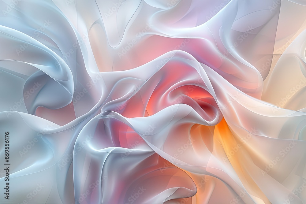 A white and pink fabric with a red swirl. The fabric is very soft and looks like it is made of silk A white and pink fabric with a red swirl. The fabric is very soft and looks like it is made of silk